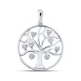 thumbnail image 1 of Macey Worldwide Jewelry 10k White Gold Diamond Tree of Life Lovely Heart Pendant 1/20 Ctw, 1 of 2