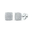 thumbnail image 1 of Macey Worldwide Jewelry 10k White Gold Mens Diamond Square Earrings 1/2 Ctw, 1 of 2