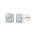 thumbnail image 1 of Macey Worldwide Jewelry 10k White Gold Mens Diamond Square Earrings 1/3 Ctw, 1 of 2