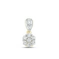 thumbnail image 1 of Macey Worldwide Jewelry 10k Yellow Gold Diamond Flower Pendant 1/5 Ctw, 1 of 3