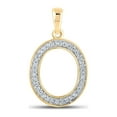 thumbnail image 1 of Macey Worldwide Jewelry 10k Yellow Gold Diamond Initial O Letter Pendant 1/10 Ctw, 1 of 2