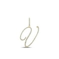 thumbnail image 1 of Macey Worldwide Jewelry 10k Yellow Gold Diamond V Initial Letter Pendant 1/2 Ctw, 1 of 3