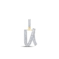 thumbnail image 1 of Macey Worldwide Jewelry 10k Yellow Gold Mens Baguette Diamond Initial U Letter Charm Pendant 7/8 Ctw, 1 of 2