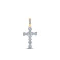 thumbnail image 1 of Macey Worldwide Jewelry 10k Yellow Gold Mens Diamond Cross Charm Pendant 2-3/8 Ctw, 1 of 2