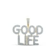 thumbnail image 1 of Macey Worldwide Jewelry 10k Yellow Gold Mens Diamond Good Life Charm Pendant 1 Ctw, 1 of 2