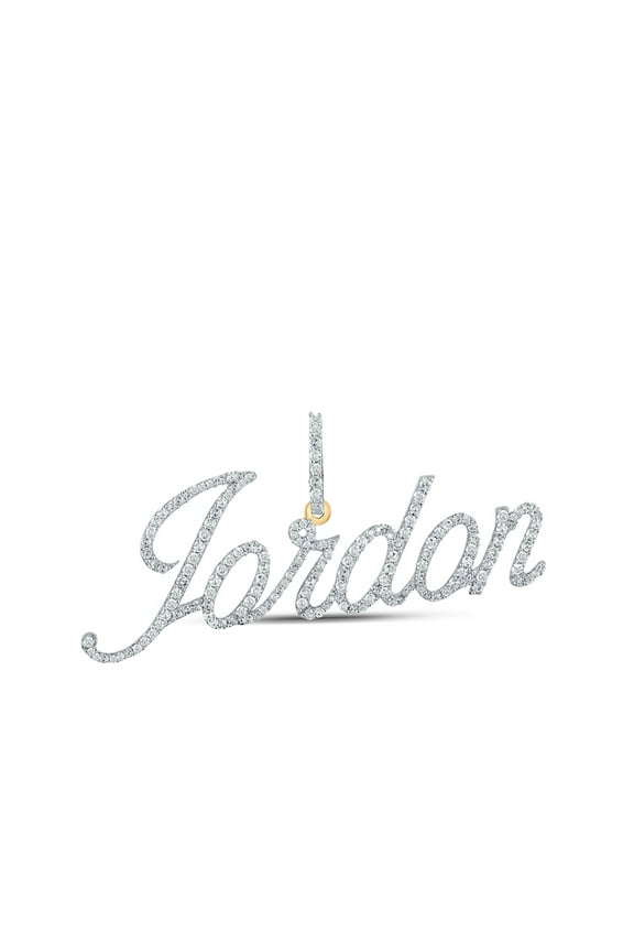 10k Yellow Gold Mens Diamond Jordon Charm Pendant 7/8 Ctw