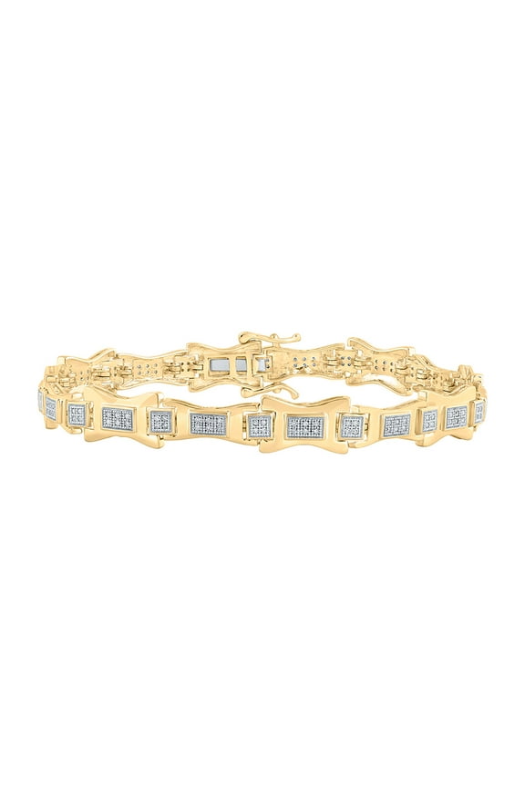 10k Yellow Gold Mens Diamond Link Bracelet 1/2 Ctw