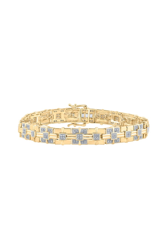 10k Yellow Gold Mens Diamond Link Bracelet 5/8 Ctw