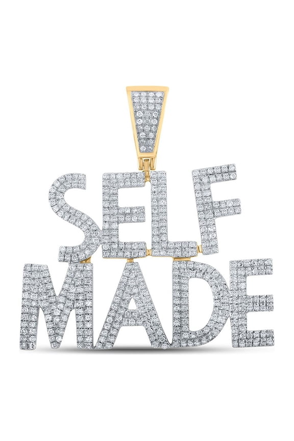 10k Yellow Gold Mens Diamond Self Made Charm Pendant 1 Ctw