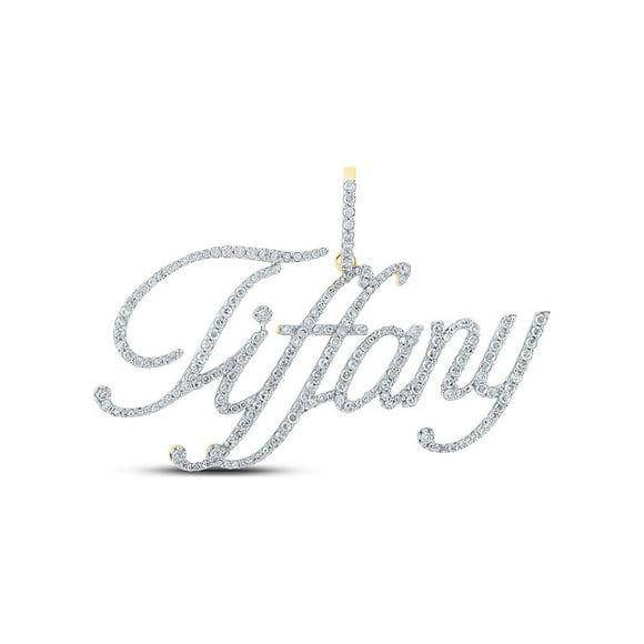 10k Yellow Gold Mens Diamond Tiffany Charm Pendant 1 Ctw