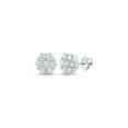 thumbnail image 1 of Macey Worldwide Jewelry 14k White Gold Diamond Flower Earrings 2-5/8 Ctw, 1 of 2