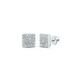 thumbnail image 1 of Macey Worldwide Jewelry Silver Diamond Square Earrings 1/8 Ctw, 1 of 2