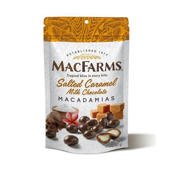 Macfarms HG2855708 4.5 oz Caramel Milk Chocolate Macadma Nuts - Case of 6