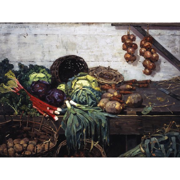 Macgregor The Vegetable Stall Still Life Food Painting Extra Large Art Print Wall Mural Poster Premium XL