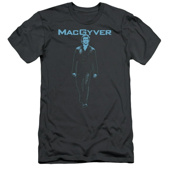 Macgyver Mono Blue Adult 30/1 T-Shirt Charcoal