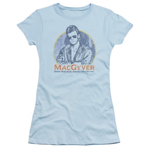 Macgyver Title Junior Women's Sheer T-Shirt Light Blue