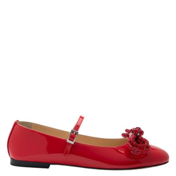Mach & Mach Patent Bow-Detail Mary Jane Flats, Brand Size 35 ( US Size 5 )