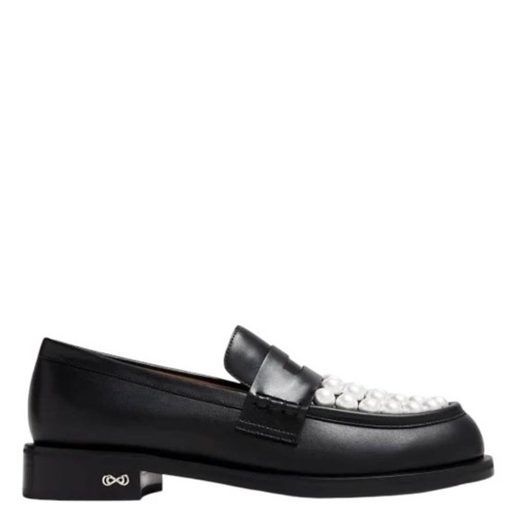 Mach & Mach Sirene Pearl-Embellished Loafers, Brand Size 37 ( US Size 7 )