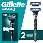 Gillette Mach3 Mens Razor Handle and 2 Blade Refills