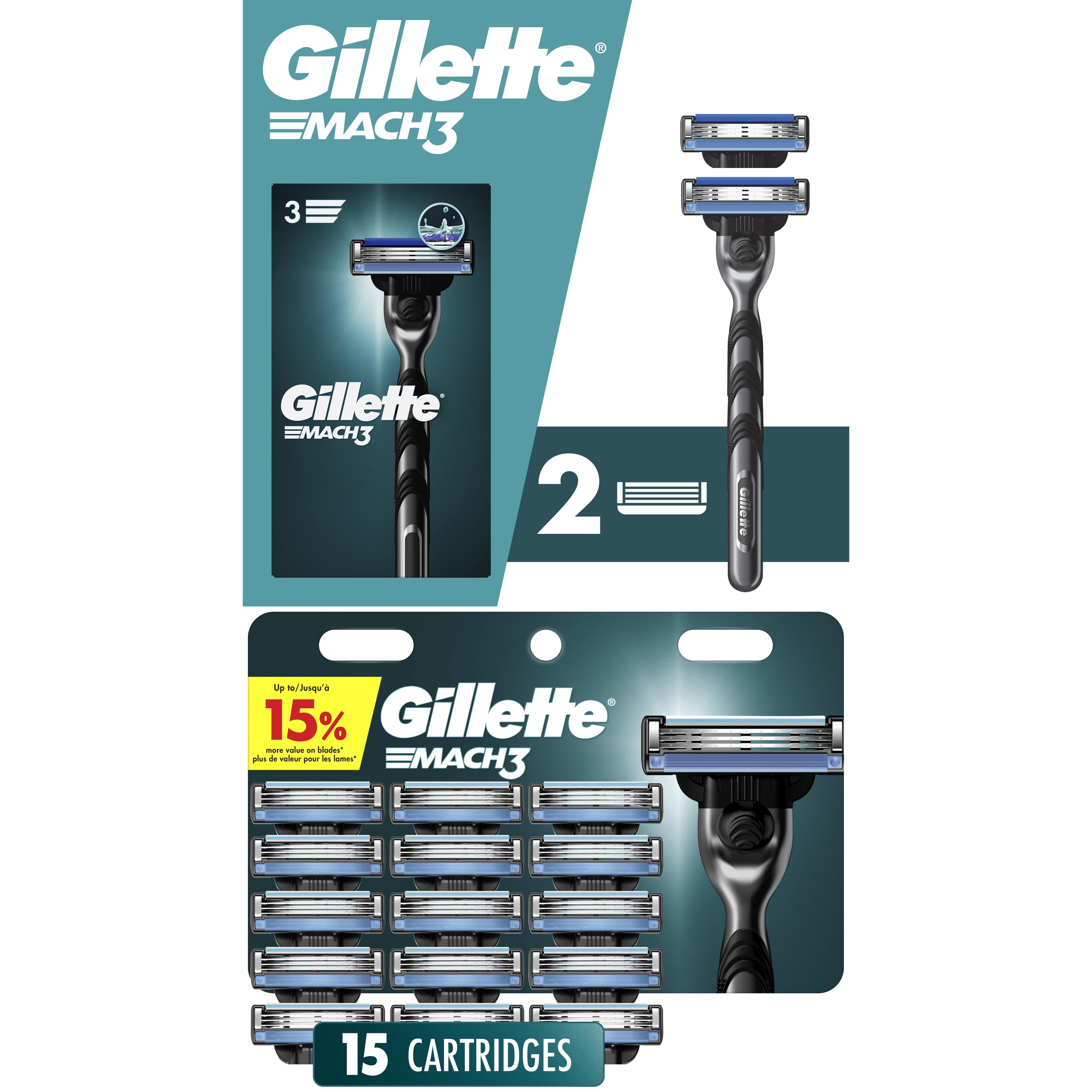 Gillette Mach3 Manual Razor Bundle with 17 Blade Cartridge Refills (Walmart Exclusive)