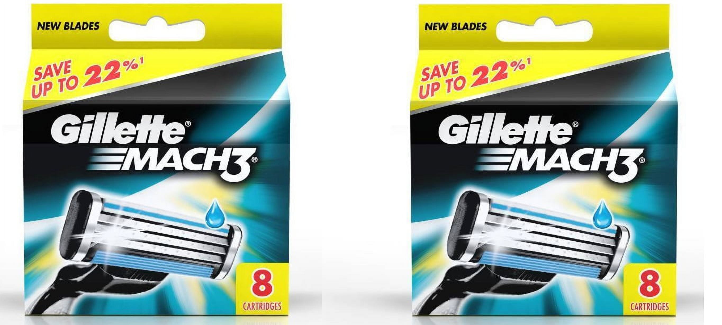 Mach3 Refill Cartridge Blades for Mach 3, 8 Ct. (Pack of 2)