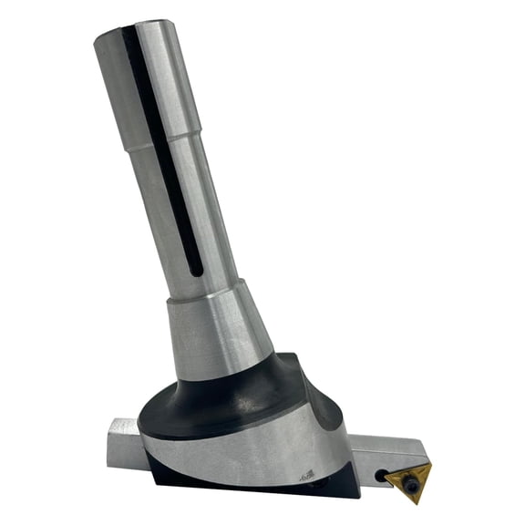 MachEl 2.5" Fly Cutter with R8 Shank for Bridgeport Milling Machine + 1/2" x 1/2" x 4" Indexable Carbide Tool Bit.