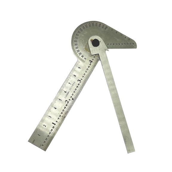 MachEl Multi-Purpose Protractor Square Rule & Centre Finder - Accurate Divider and Drill Point Gauge for Precision Marking