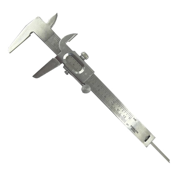 MachEl Non-Digital Vernier Caliper - Professional Metric & Imperial Measuring Tool for Inside, Outside, Depth, and Step Measurements (Non - Steel Plated Body)