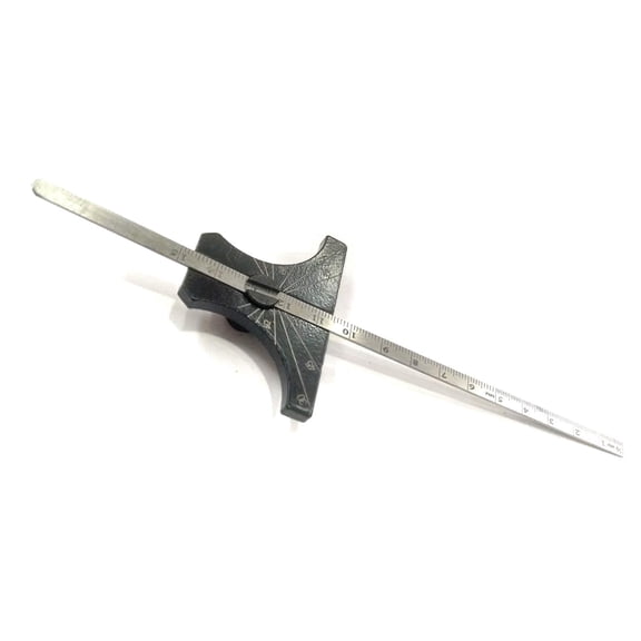 MachEl Stainless Steel Engineer's Ruler with Depth Gauge, a 6-inch (150 mm) Tool offering Precise Metric and Imperial Measurements, Silver