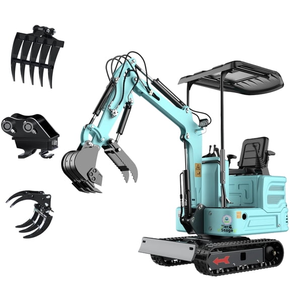 MachPro 1.2 Ton Mini Excavator with 3pcs Attachments Kubota Diesel Engine 479cc Crawler Trencher Digger Machine