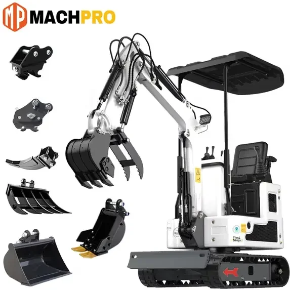 MachPro Mini Excavator 1.2 Ton New Pilot Control B&S Gasoline , With Bucket, Work for Tight Space Construction, Landscaping, Farming