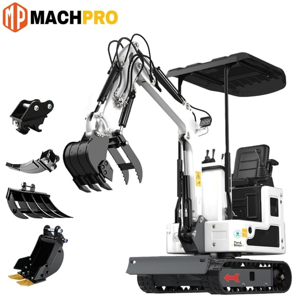 MachPro Mini Excavator 1.2 Ton New Pilot Control B&S Gasoline , With Bucket, Work for Tight Space Construction, Landscaping, Farming