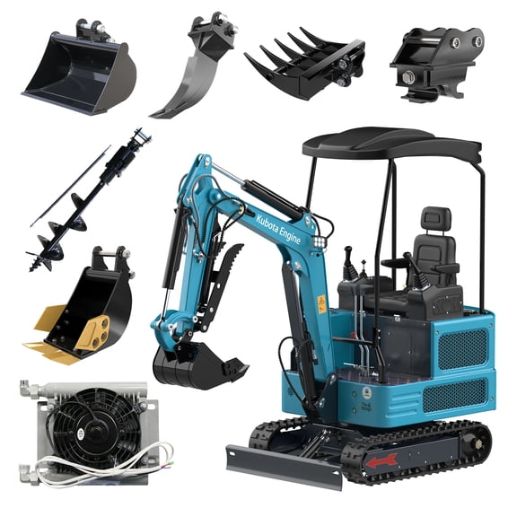 MachPro 1.8 Ton Diesel Mini Excavator, EPA-Certified Kubota Engine, Pilot Control System, 2800 lbs Dig Force, Ideal for Landscaping, Trenching & Construction