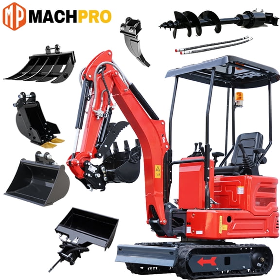 MachPro 1.4 Ton Mini Excavator, EPA-Certified Kubota Diesel Engine, 3068lbs Digging Force for Home, Garden, Trenching, Landscaping & Construction