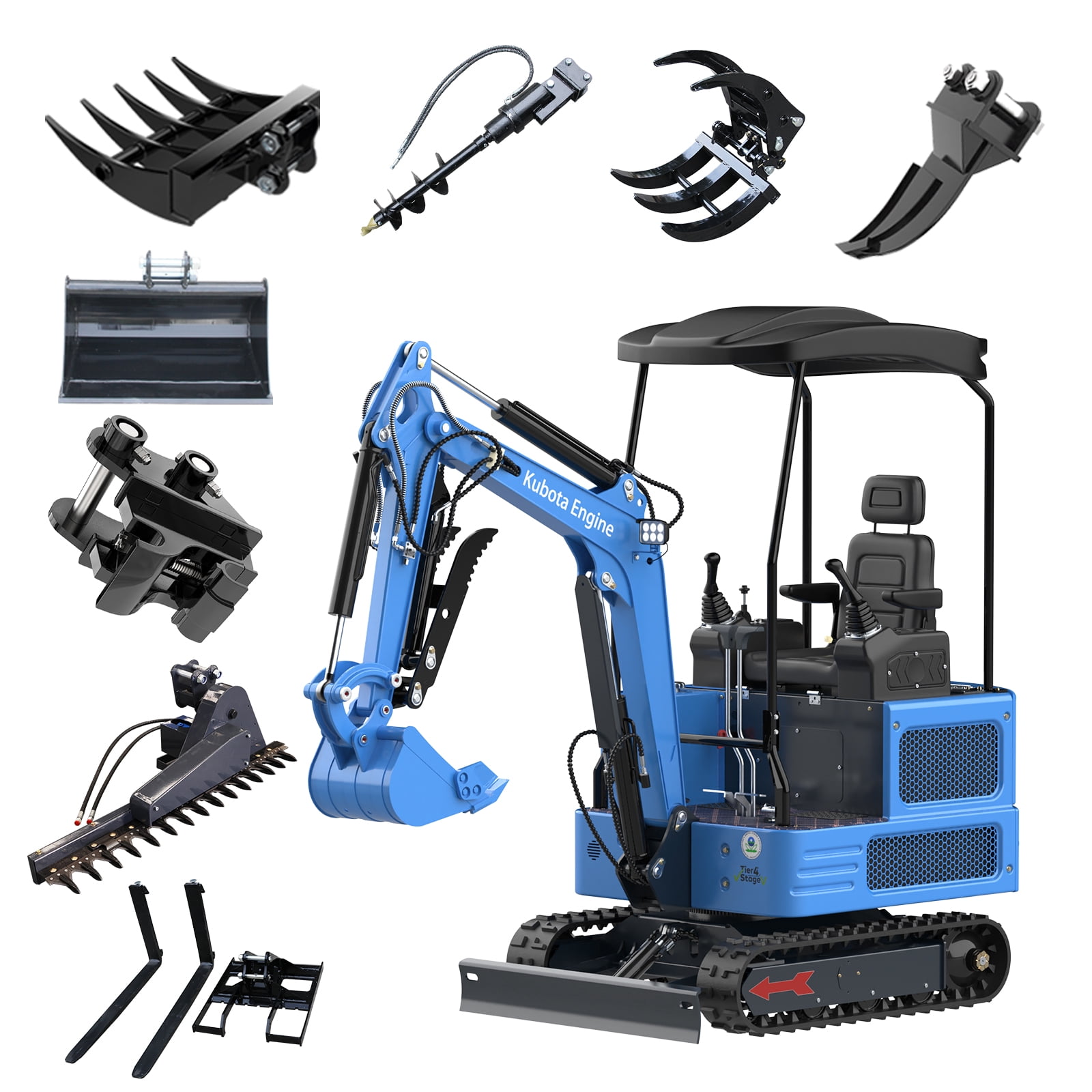 MachPro 1.8 Tons Diesel Crawler Digger with Kubota Engine, Mini ...