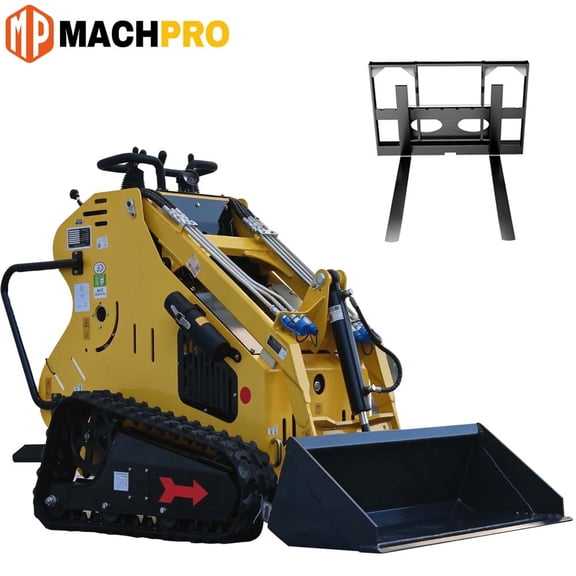 MachPro Mini Skid Steer Loader Crawler 13.5 HP Double Cooling With Rato Engine, Match Attachments, Pallet Forks, Track Loader for Construction, Farm