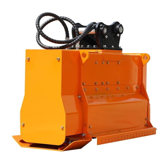 MachPro Hydraulic Rotary Mulcher for Excavators – 39.4" Land Clearing Attachment with Heavy-Duty Cutting Drum, Fits 1-6 Ton Mini & Mid-Size Excavators, Cab-Controlled Quick Swap