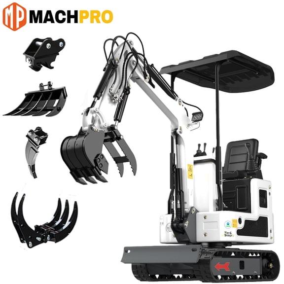 MachPro Mini Excavator 1.2 Ton Pilot Control 13.5hp B&S Gasoline , Work for Tight Space Construction, Landscaping, Farming
