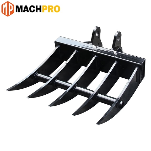 MachPro Mini Excavator Attachments 19.68" Rake, 5 Tooth Wide Backhoe Digger Accessories Fits for Most of Excavator Up to 3 Ton, Use for Land Clearing