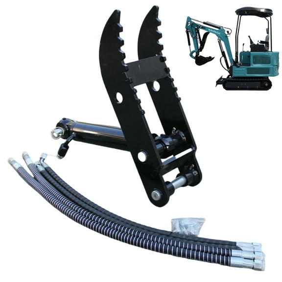 MachPro Mini Excavator Attachments Hydraulic Thumb Kit, Excavators Accessories Include Clip, 2 M14 Hoses,2 M18 Hoses, Screws, Fit Most of Up to 2 Ton