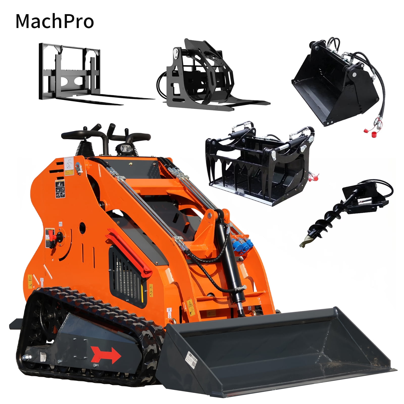 ★hide Model MG-3800★ MachPro Mini Skid Steer Loader with 5 Attachments, 22HP