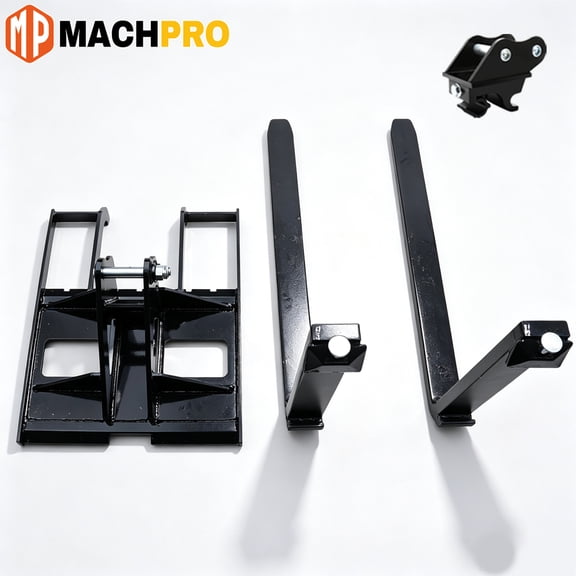 MachPro NEW Pallet Fork & Quick Hitch Coupler Attachment For 0.8-1.5 Ton Mini Excavator