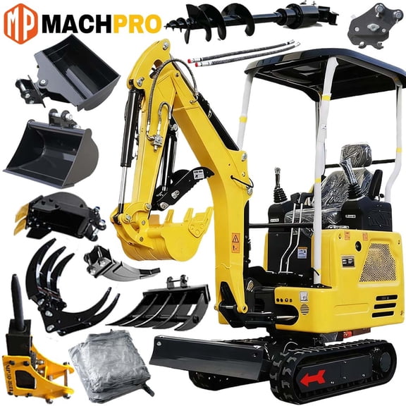 MachPro 1.8 ton Mini Excavator – 1.8 Ton Compact Excavator with Genuine Kubota D722 Diesel Engine With Side-Swing Boom