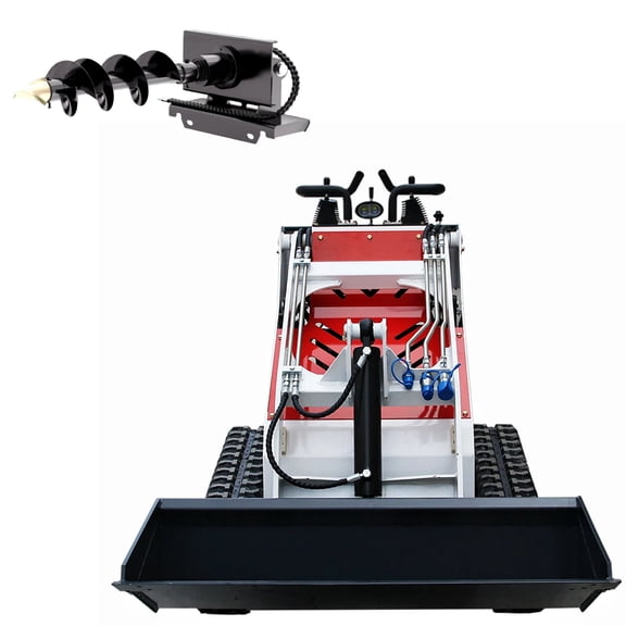 MachPro Stand-On Mini Skid Steer Loader with Briggs & Stratton 13.6HP Engine, Compact Track Loader with Auger for Landscaping, Farm & Property Maintenance
