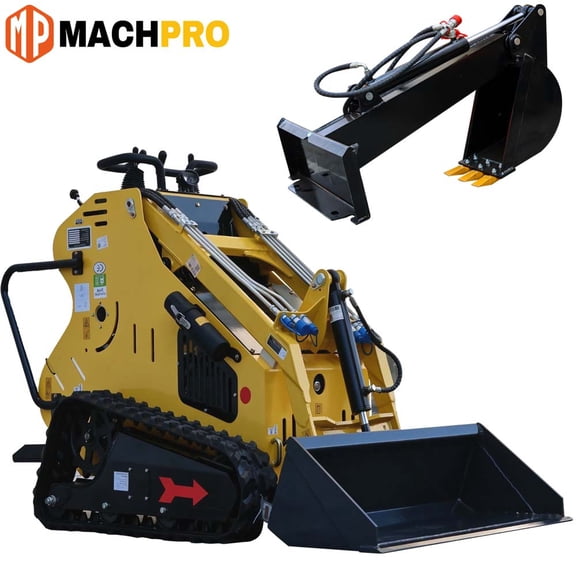 MachPro Stand-On Mini Skid Steer Loader with Rato 13.6HP Engine, Compact Track Loader with Attachment, Farm & Property Maintenance