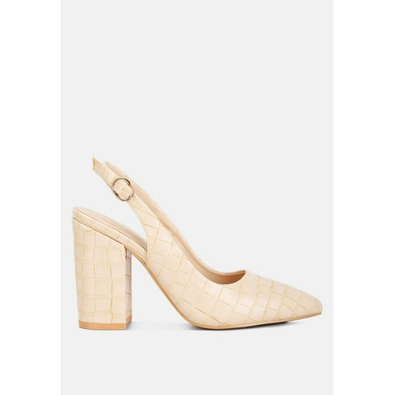 Macha Croctexture Sling Back Heels