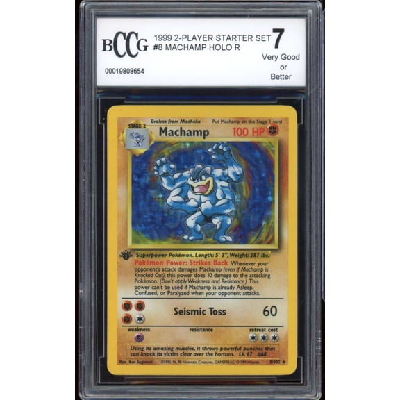 Machamp Holo Card 1999 Pokemon 2-Player Starter Set #8 BGS BCCG 7