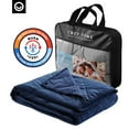 thumbnail image 1 of Machelle 2 in 1 Warm & Cool Weighted Blanket - 15 Pounds, Calm Sleeping, 48" x 72", Navy, 1 of 10