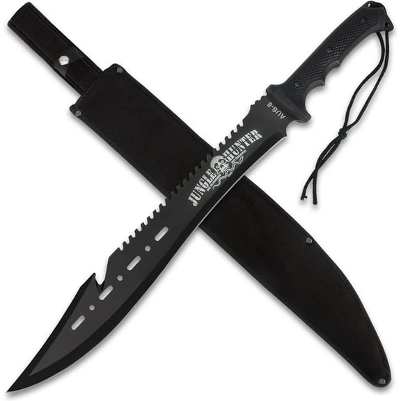 Machete with Sheath | 25" Survival Machete Knife | Heavy Duty Sawback Blade for Yard Work  Gardening | Full Stainless Steel | Outdoor  Camping Tool