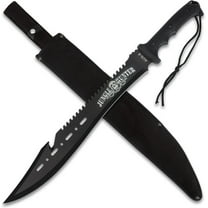 Machete with Sheath | 25" Survival Machete Knife | Heavy Duty Sawback Blade for Yard Work Gardening | Full Stainless Steel | Outdoor Camping Tool